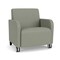 Lesro Siena Lounge Reception Wide Guest Chair with Front Casters, Walnut, OH Eucalyptus Upholstery SN1201 - alternate 1